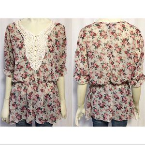 Romeo & Juliet Couture Large Sheer Floral Tunic